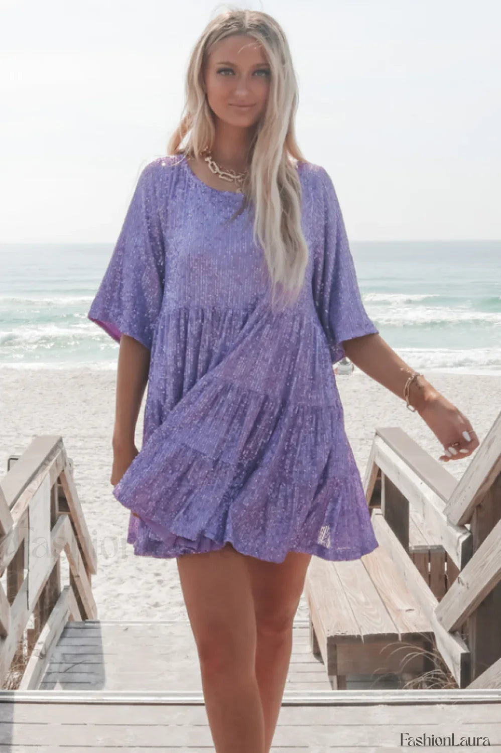 My Queen Sequin Charming Baby Doll Dress