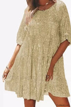 My Queen Sequin Charming Baby Doll Dress S / Gold