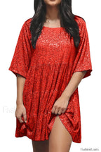 My Queen Sequin Charming Baby Doll Dress S / Red