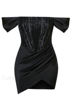 Nadia Off Stylish Shoulder Mini Dress S / Black