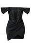 Nadia Off Stylish Shoulder Mini Dress S / Black