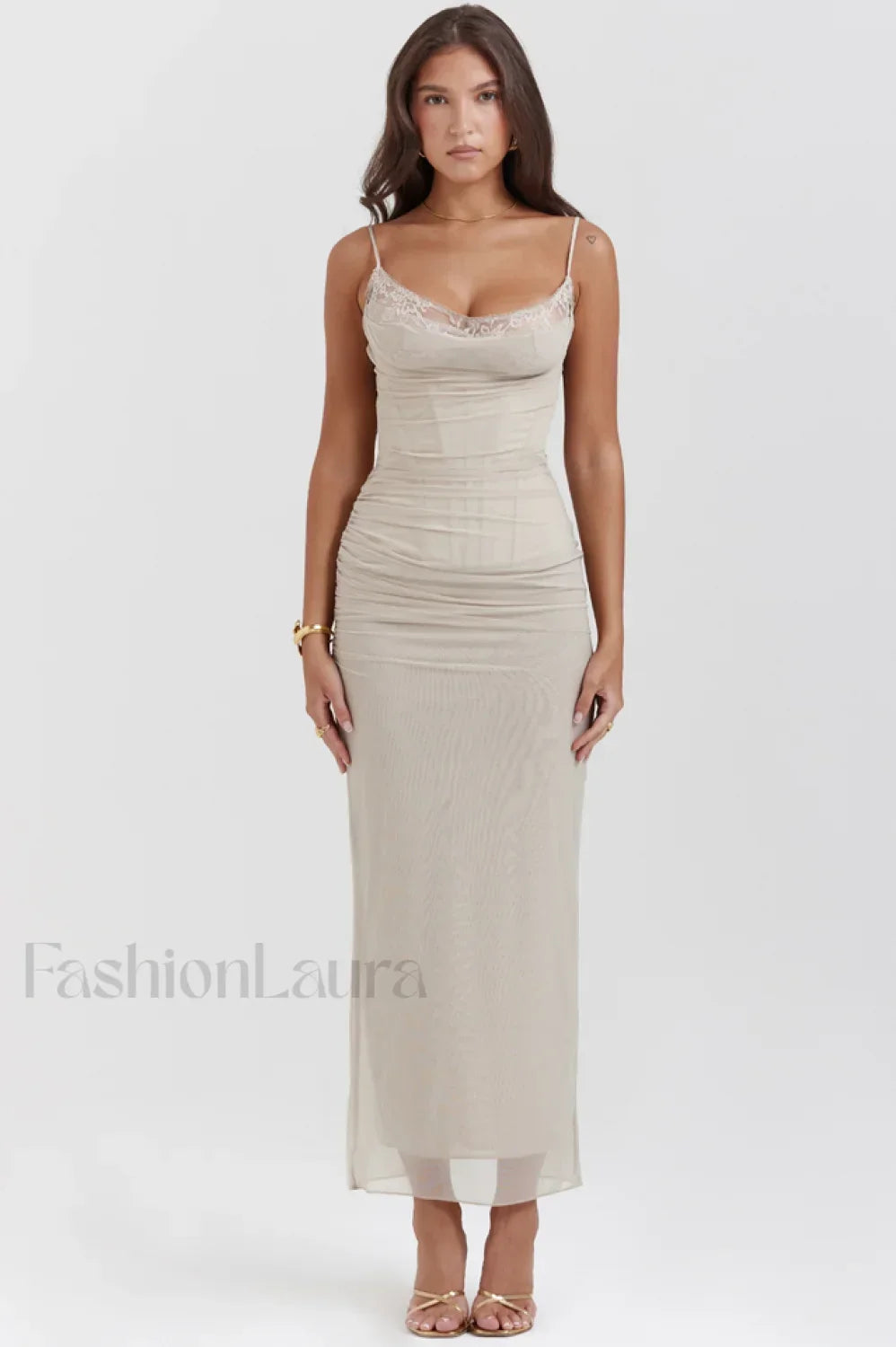 Nalini Sand Stylish Maxi Dress XS / Sand Main image