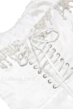 Nalita Vintage Cream Charming Beaded Strapless Dress