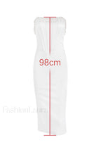 Nalita Vintage Cream Charming Beaded Strapless Dress