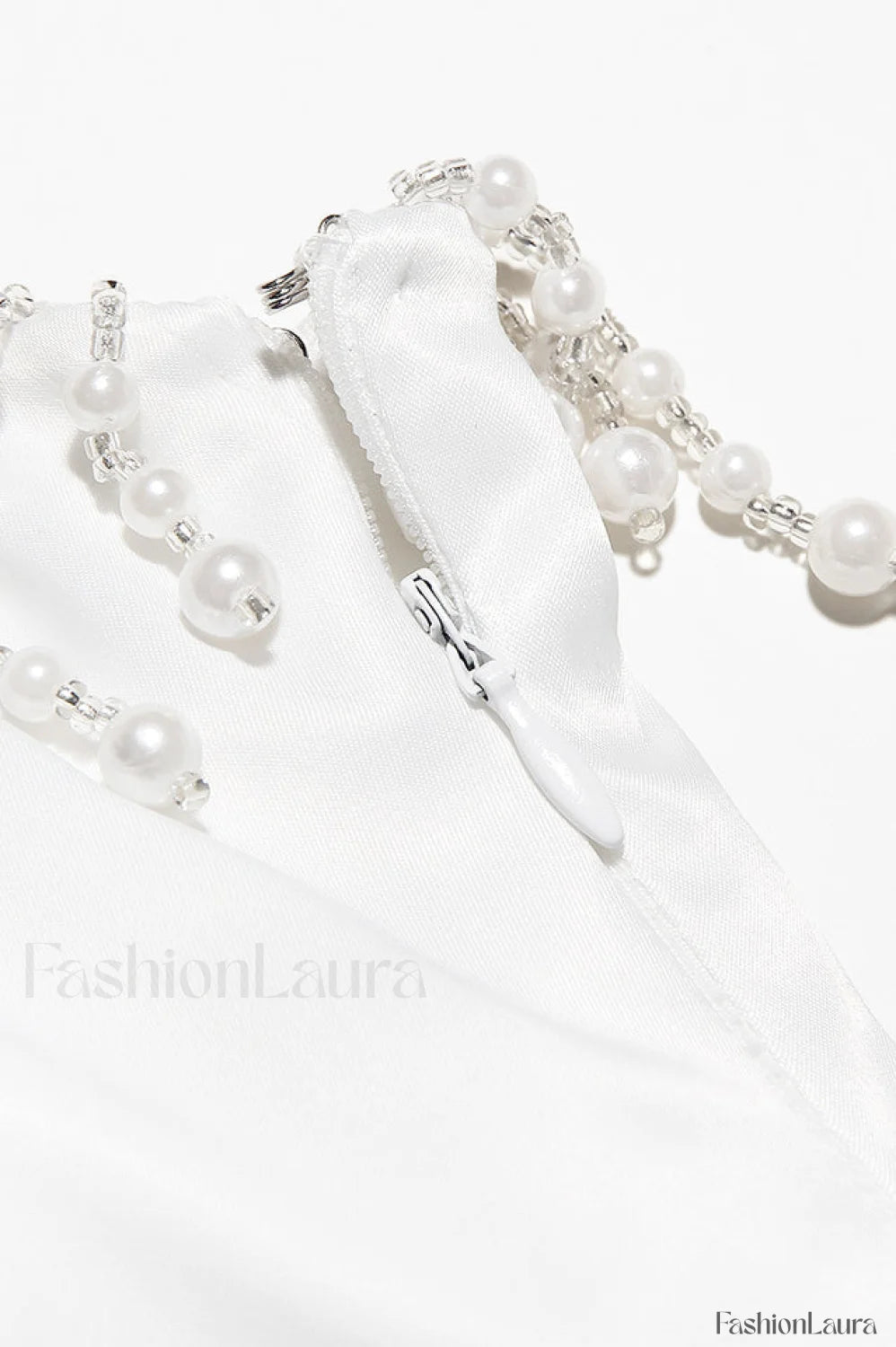 Nalita Vintage Cream Charming Beaded Strapless Dress