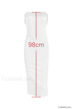 Nalita Vintage Cream Charming Beaded Strapless Dress
