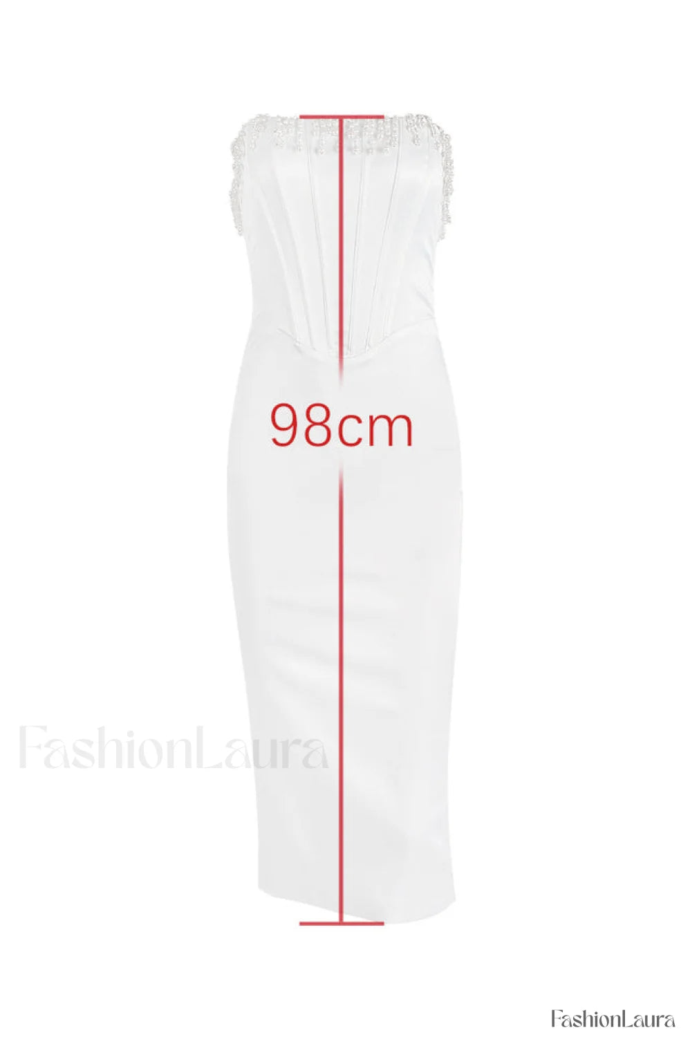 Nalita Vintage Cream Charming Beaded Strapless Dress