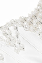 Nalita Vintage Cream Charming Beaded Strapless Dress