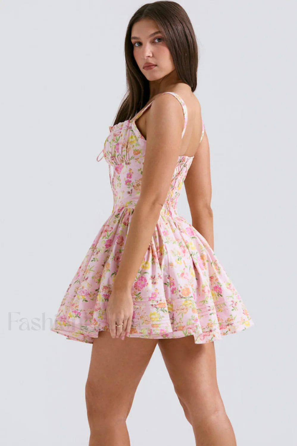 Natassia White Stylish Cotton Mini Dress