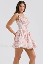 Natassia White Stylish Cotton Mini Dress