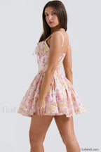 Natassia White Stylish Cotton Mini Dress