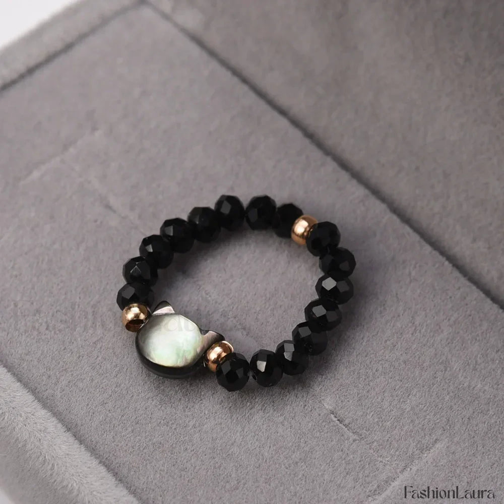 Natural Minimalist Fidget Handmade Black White Party Accessories Jewelry Ring black