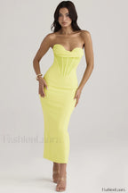 Neon Straptop Stylish Tunic Midi Dress