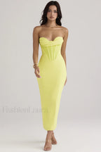 Neon Straptop Stylish Tunic Midi Dress