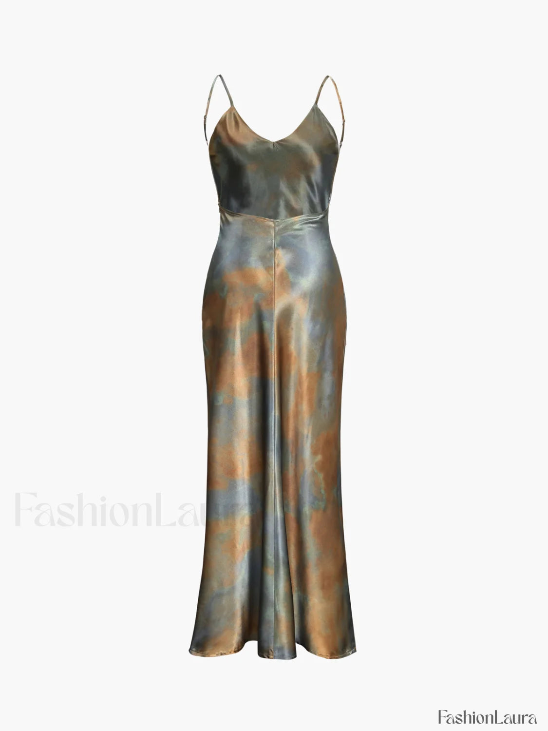 Neptune Satin Open Trendy Back Long Dress Dresses