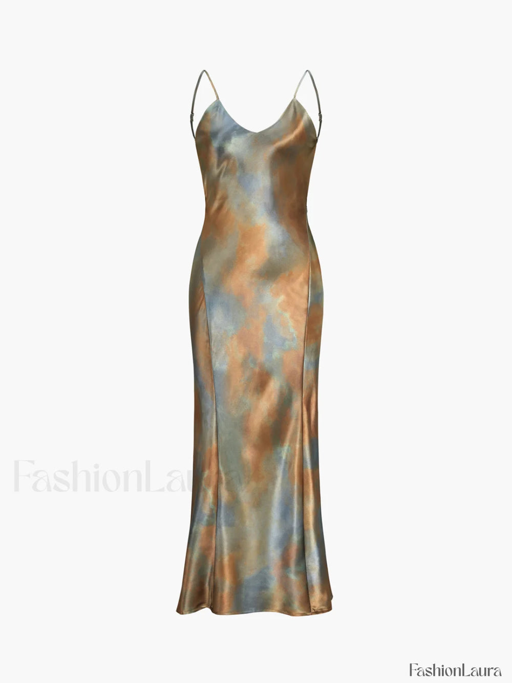 Neptune Satin Open Trendy Back Long Dress Dresses