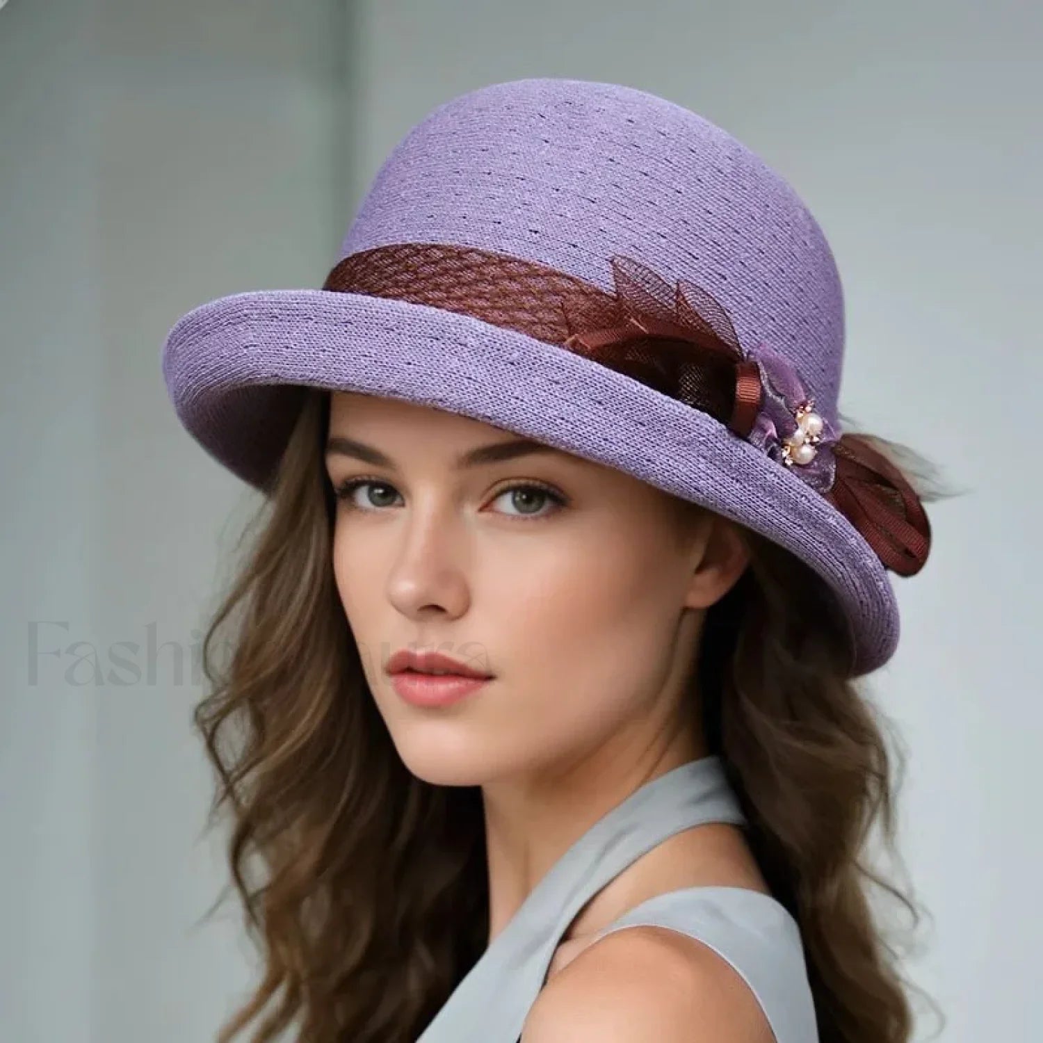 New Flower Small Pot Fashionable Woolen Curved Brim Top Hat Secondary image