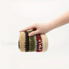 New Knitted Fisherman Autumn Winter Warm Retro Striped Basin Hat