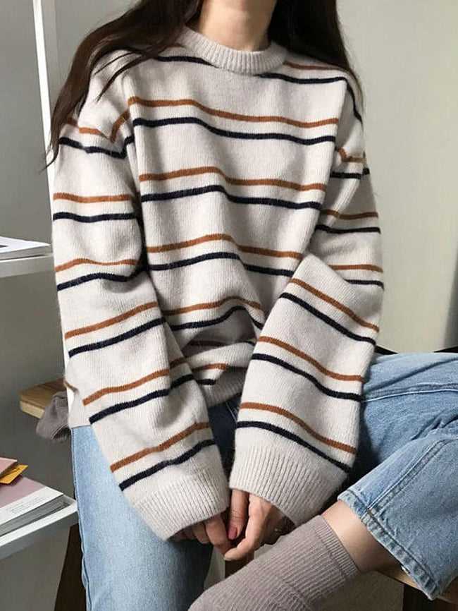 New Student Striped Sweater White / ONE SIZE Sweaters Main image