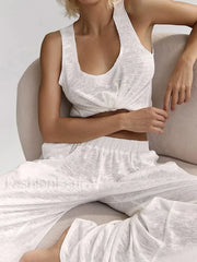 New Summer Sleeveless Pants Two Piece Set