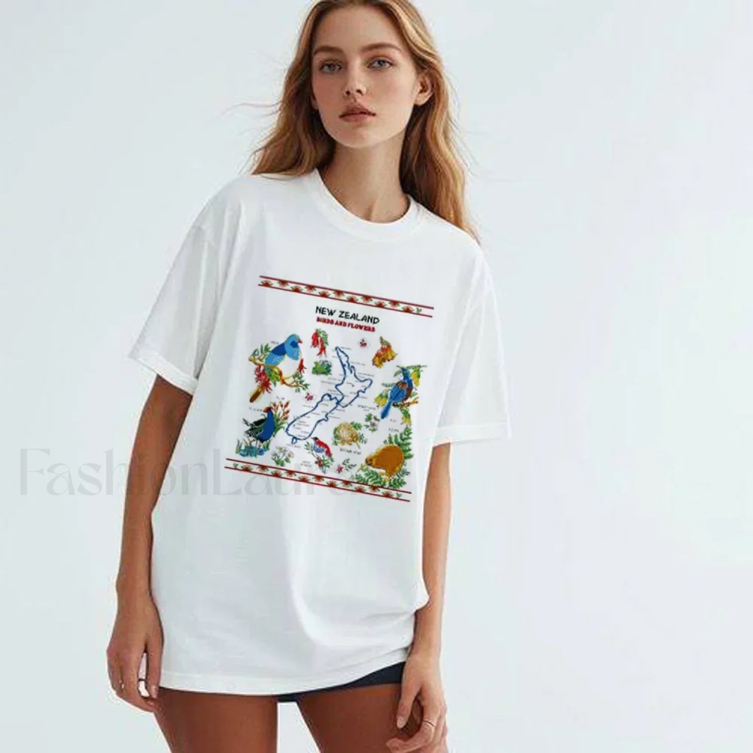 New Zealand Cartoon Summer Loose Casual T-Shirt Secondary image