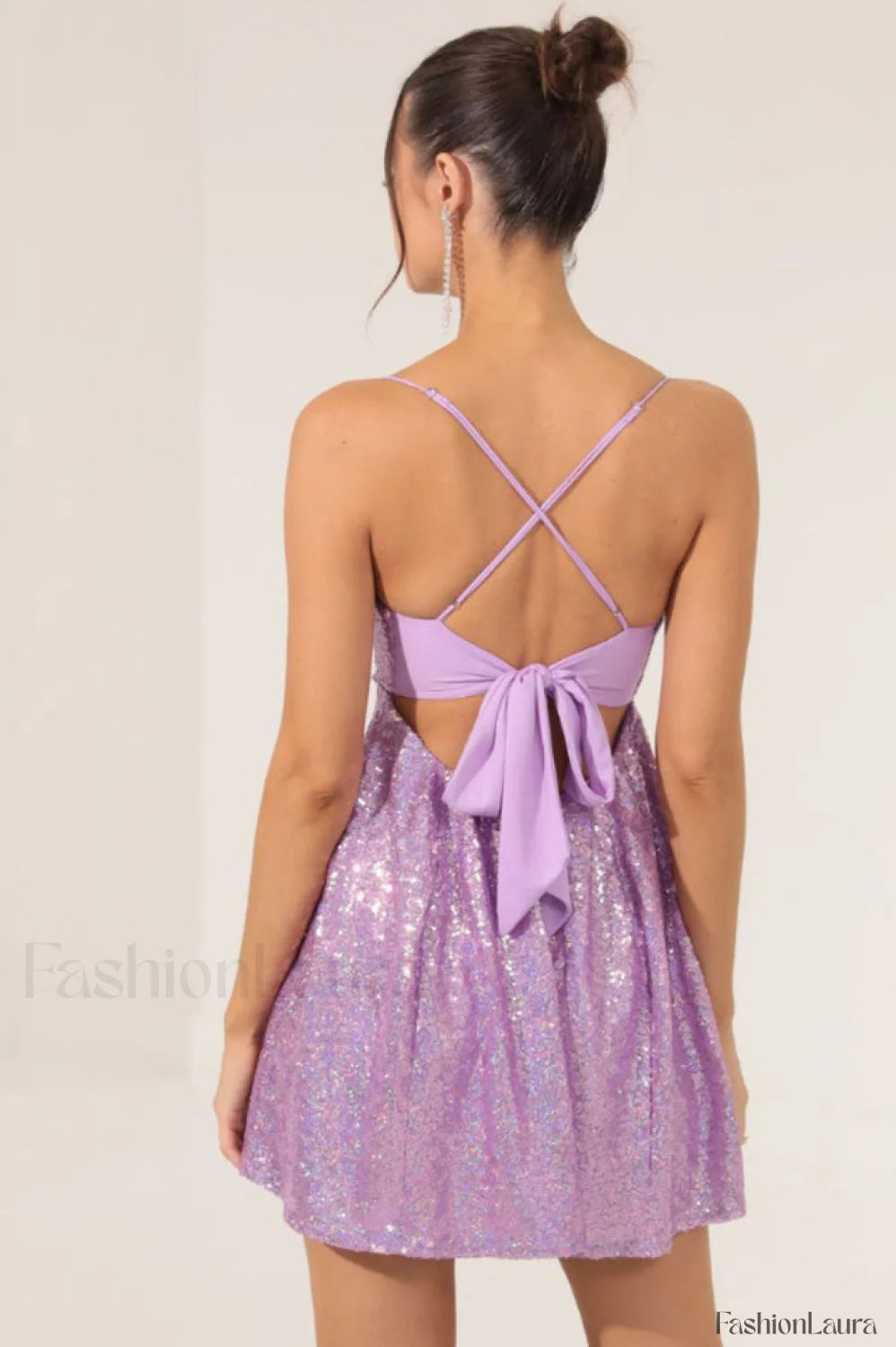 Nicki Elegant Sequin Dress S / Lilac