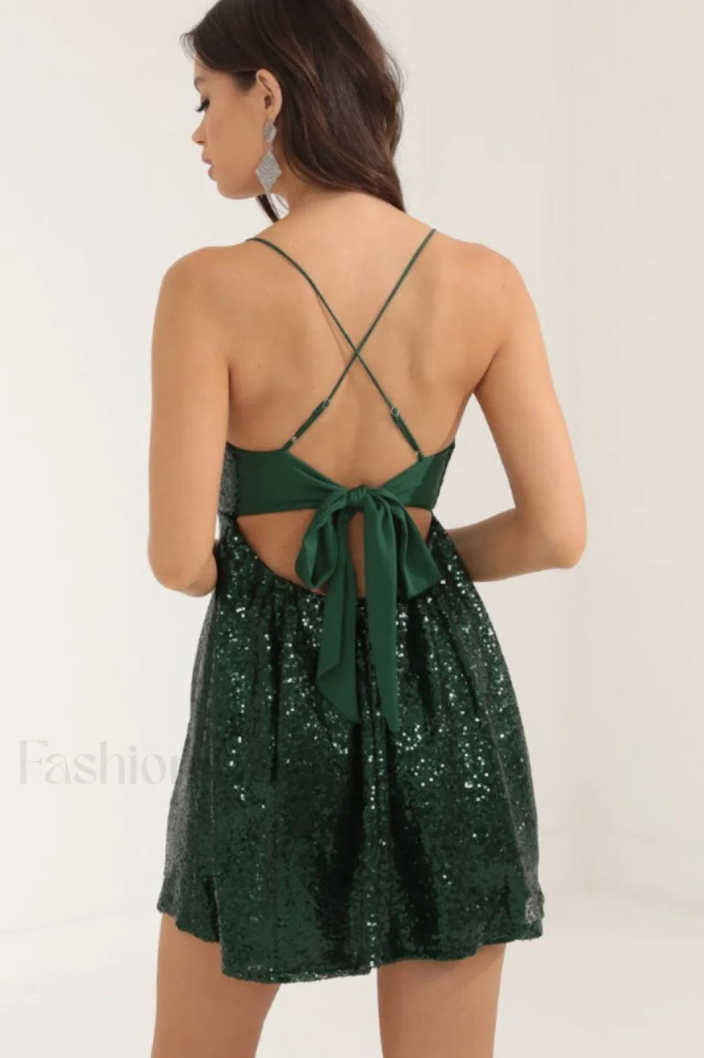 Nicki Elegant Sequin Dress S / Emerald