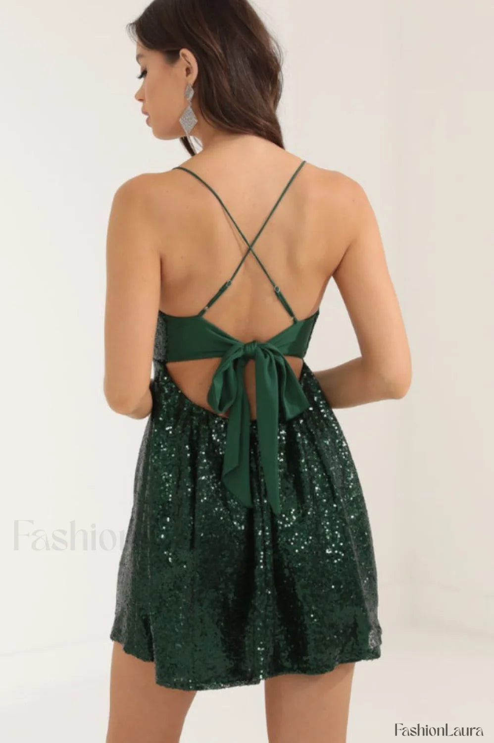 Nicki Elegant Sequin Dress S / Emerald