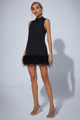 Nisha Feather Stylish Mini Dress