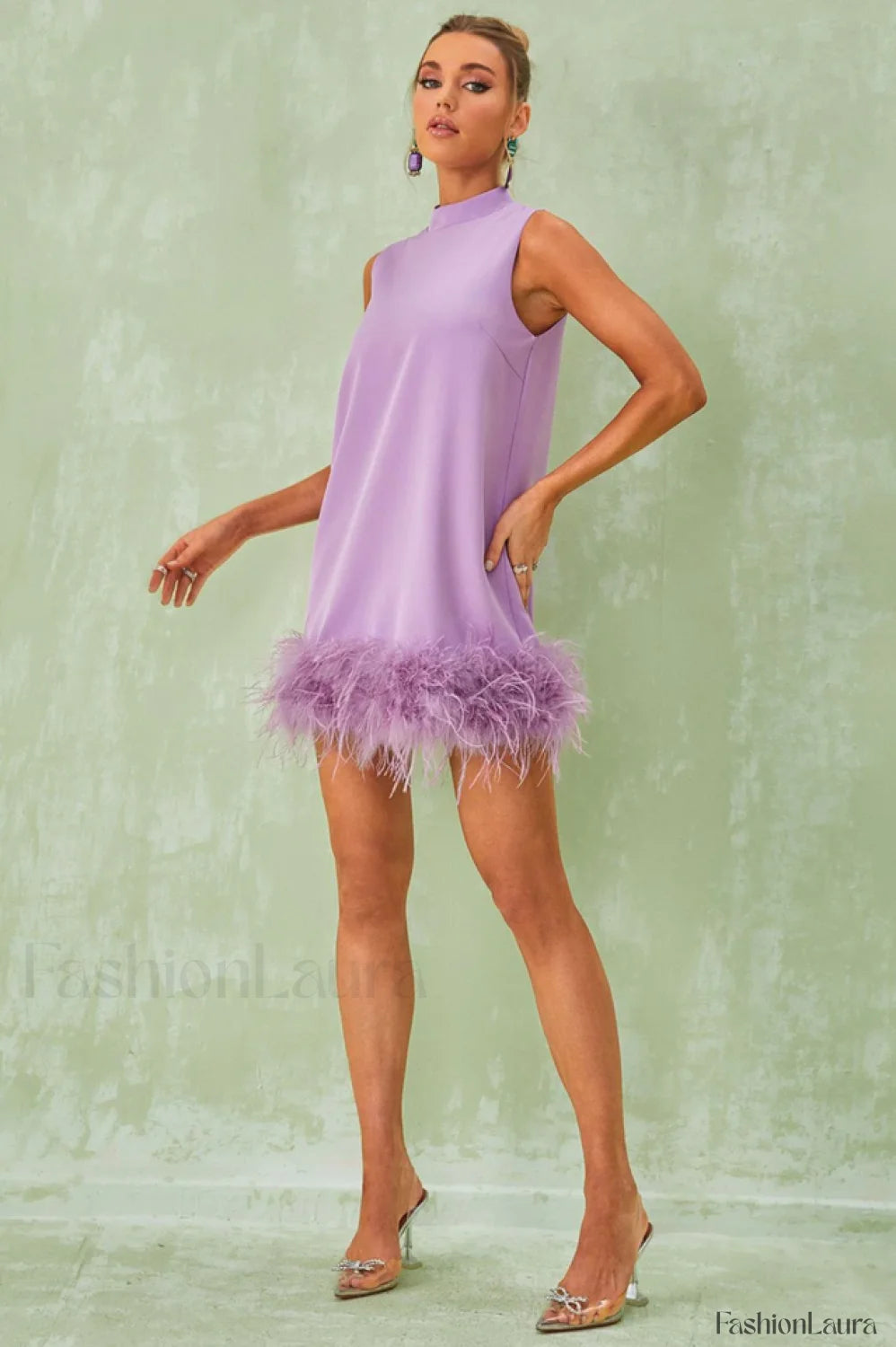 Nisha Feather Stylish Mini Dress