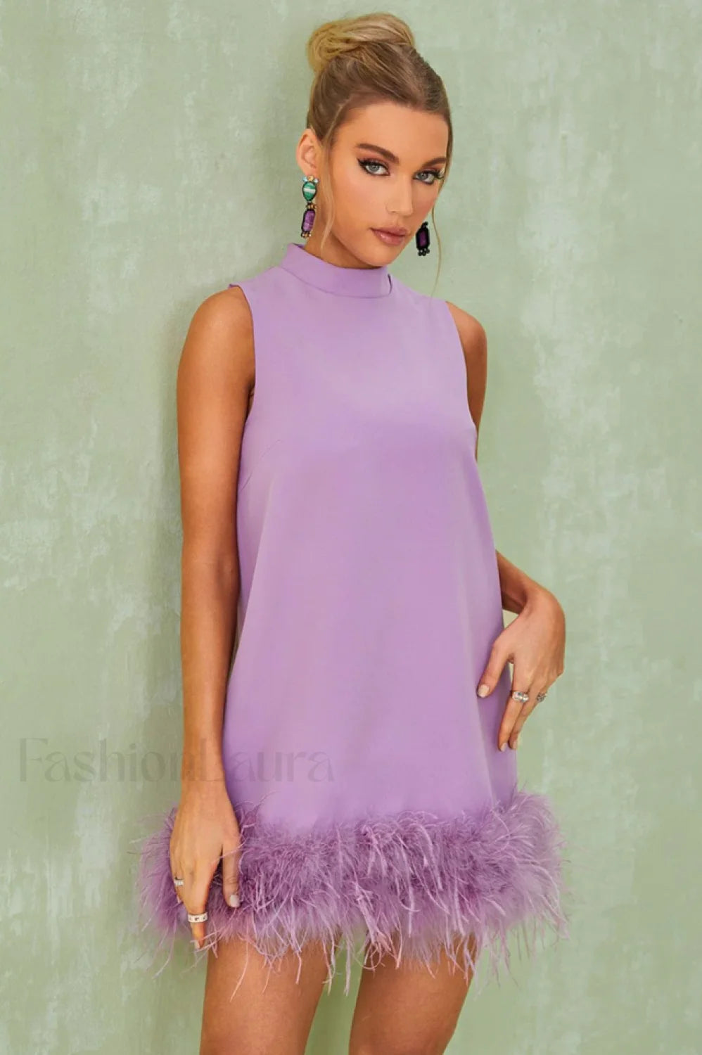 Nisha Feather Stylish Mini Dress