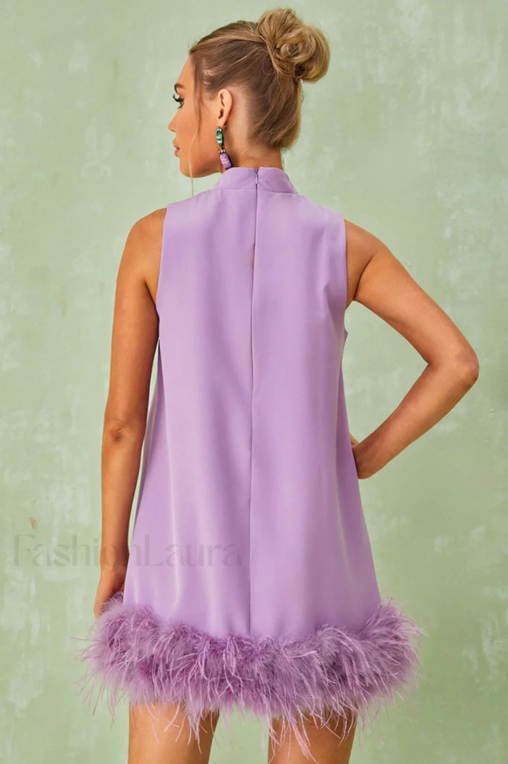 Nisha Feather Stylish Mini Dress