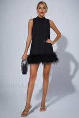 Nisha Feather Stylish Mini Dress