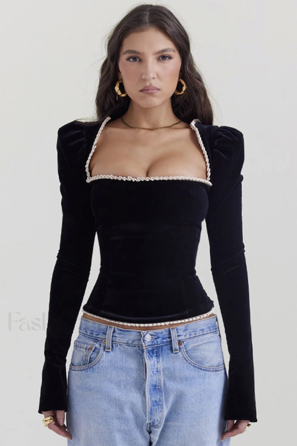 Noa Black Stylish Velvet Corset