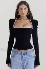 Noa Black Stylish Velvet Corset