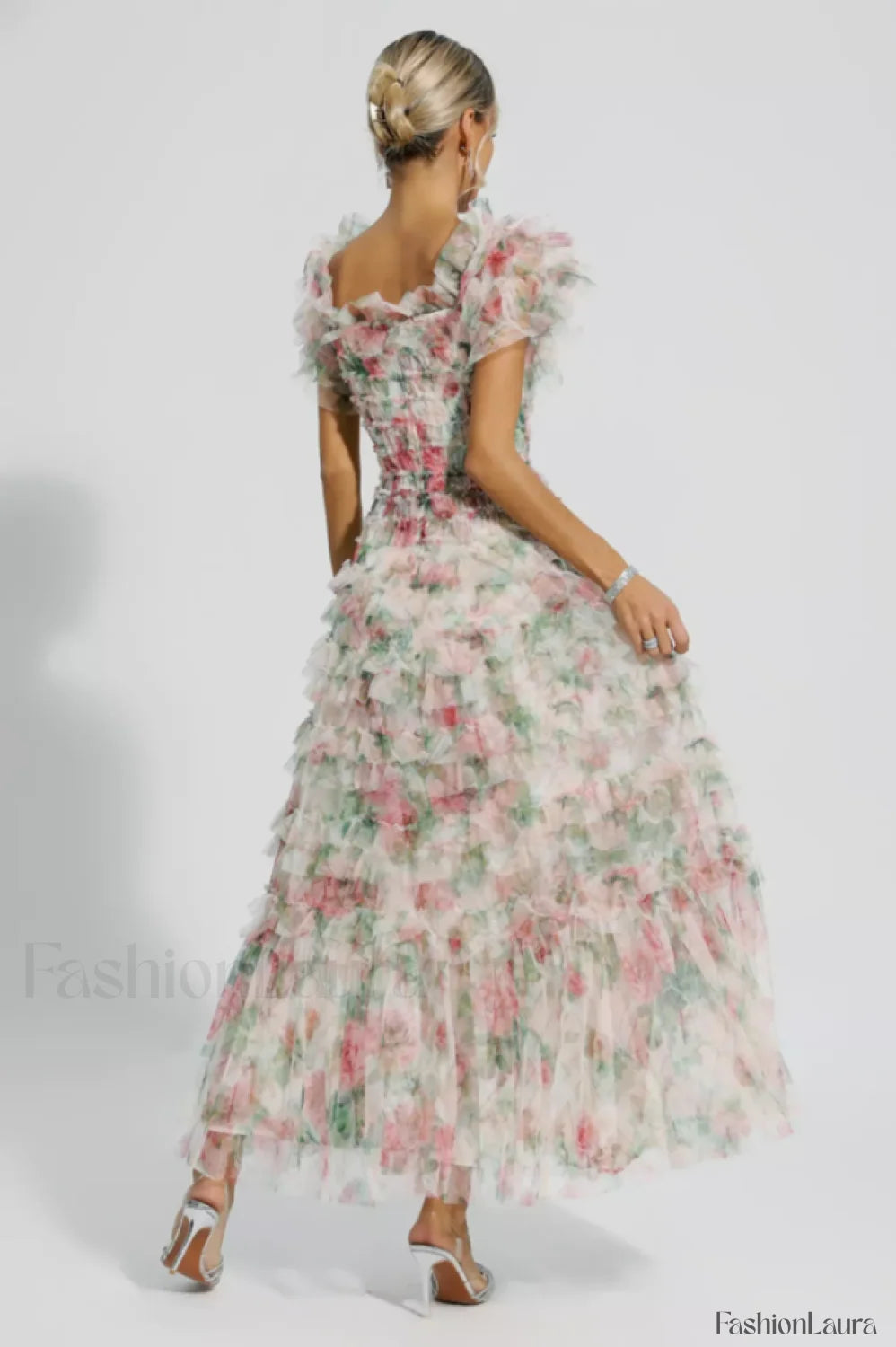 Nola Ruched Stylish Floral Maxi Dress
