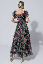 Nola Ruched Stylish Floral Maxi Dress