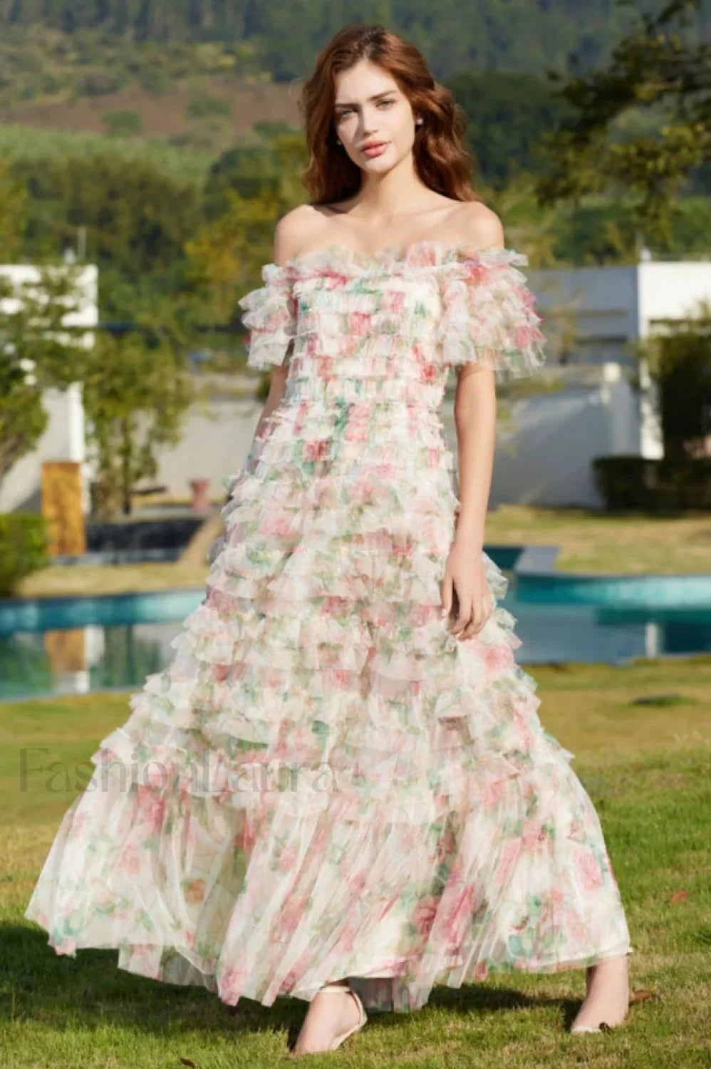 Nola Ruched Stylish Floral Maxi Dress Main image