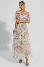 Nola Ruched Stylish Floral Maxi Dress