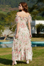 Nola Ruched Stylish Floral Maxi Dress