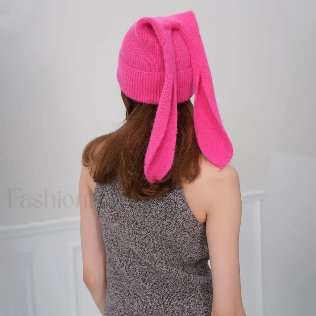 Novelty Cute Rabbit Ears Autumn Winter Skullies Beanies Hat