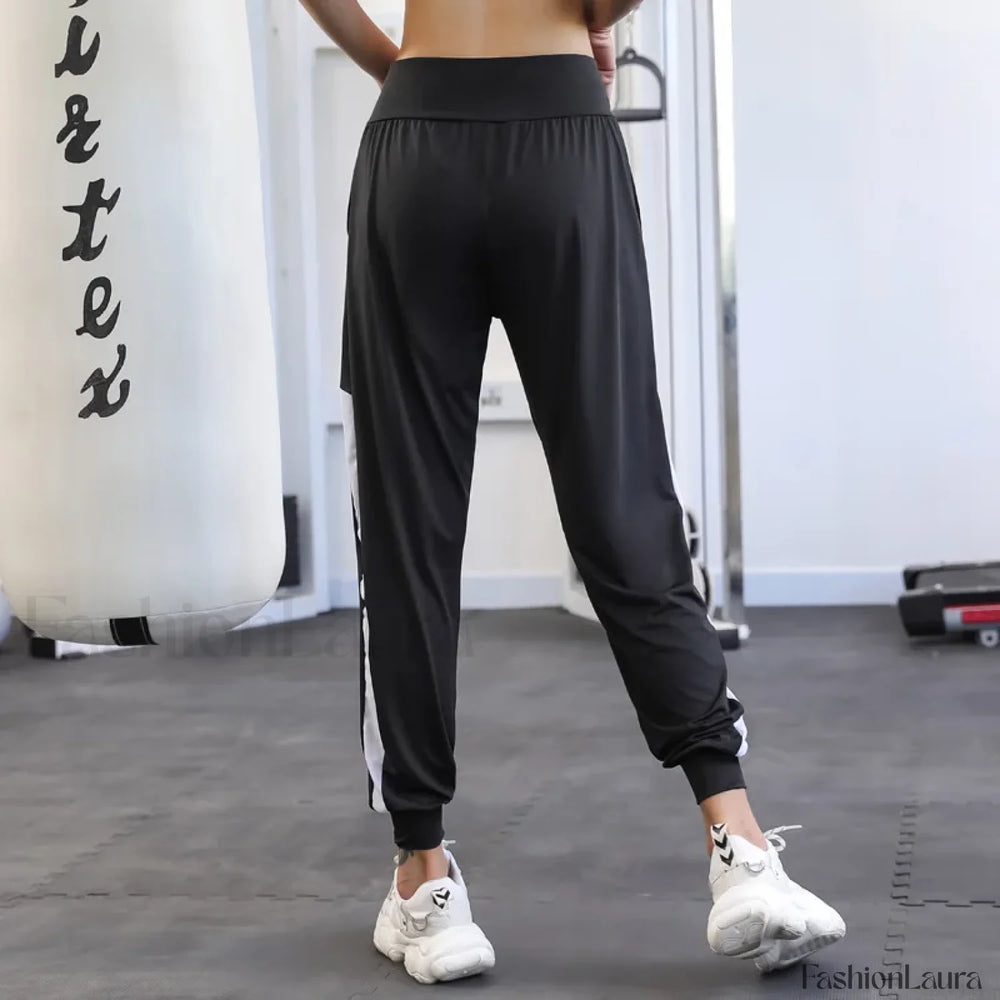 Nylon Drawstring Pocket Yoga Joggers Sweatpants