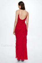 Ocean Waves Tiered Charming Ruffle Maxi Dress
