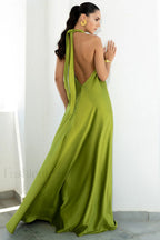 Ofelia Halter Stylish Loop Maxi Dress