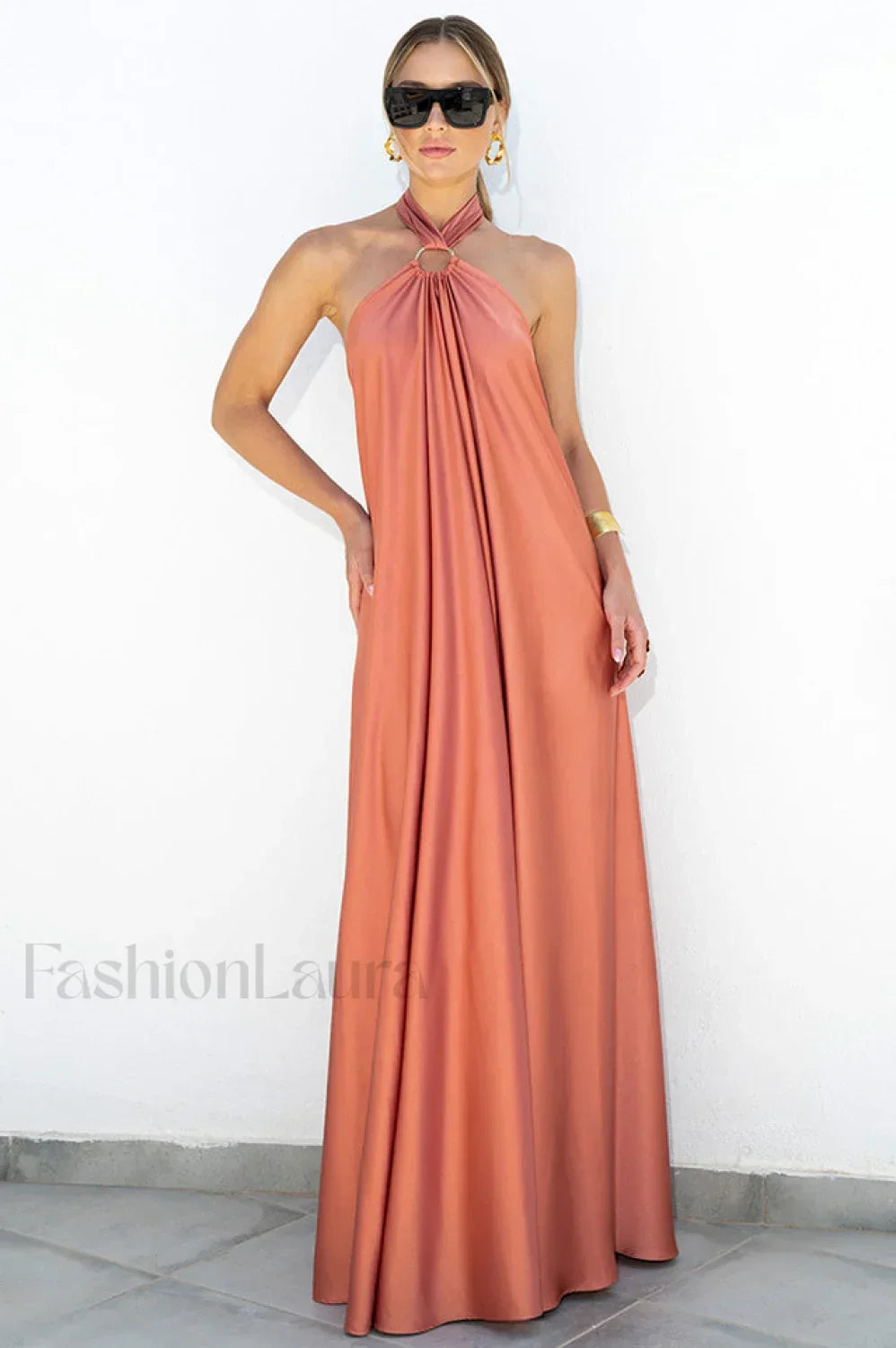 Ofelia Halter Stylish Loop Maxi Dress Secondary image
