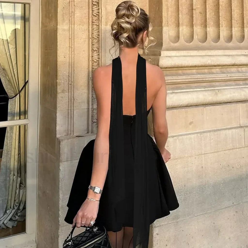 Off Shoulder A Line Mini Dress