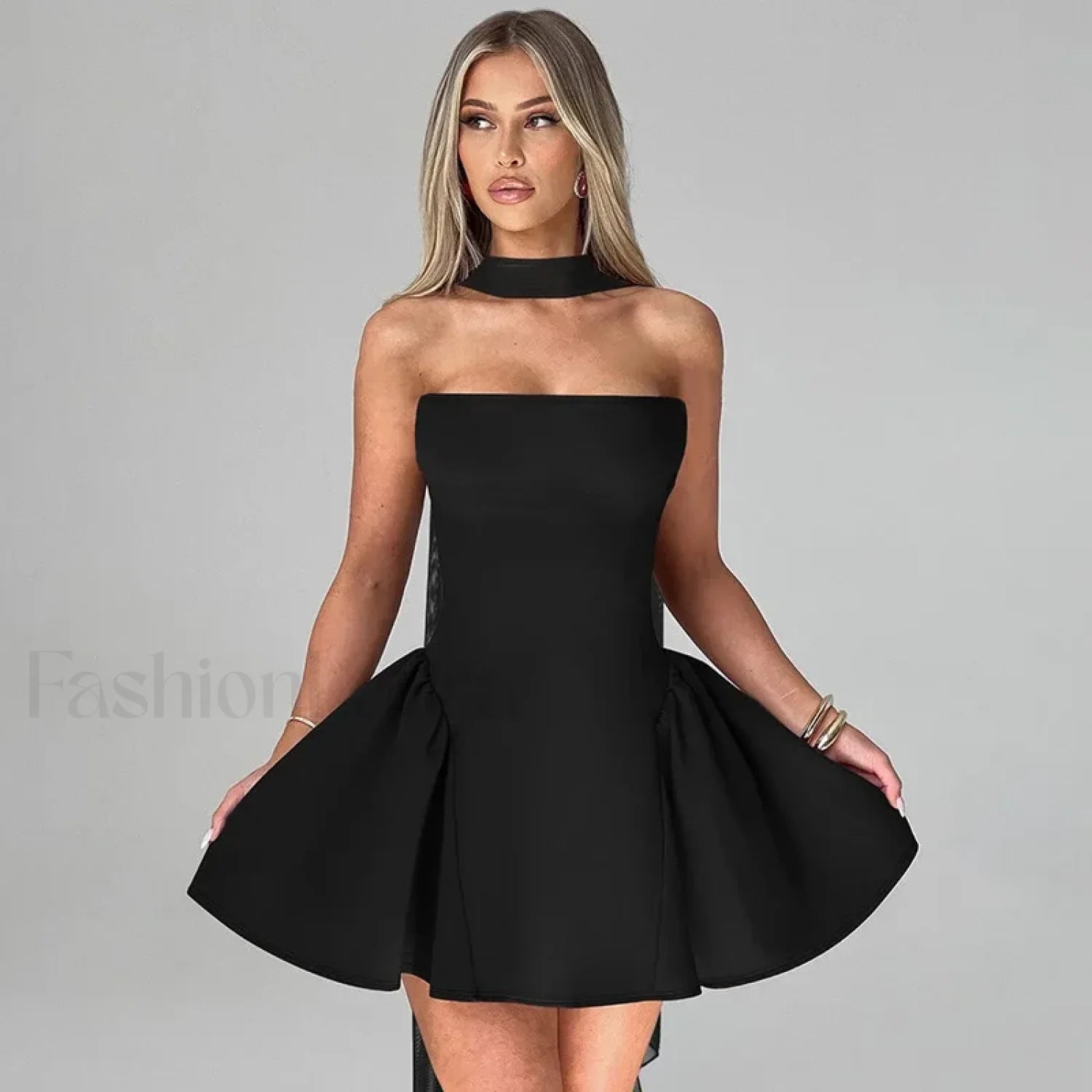 Off-Shoulder A-Line Mini Dress Secondary image