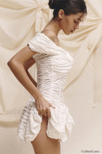 Off Shoulder Backless Bodycon Solid Mini Dress