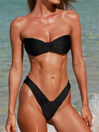Off Shoulder Bandeau Bikini Set BLACK1 / S