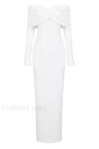Off Shoulder Bodycon Charming Bardot Midi Dress